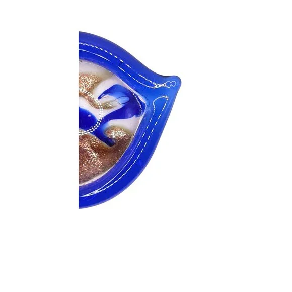 Handcrafted Blue Gold Swirl Glass Pendant Artisan Lampwork Jewelry Making Focal - Picture 6 of 6